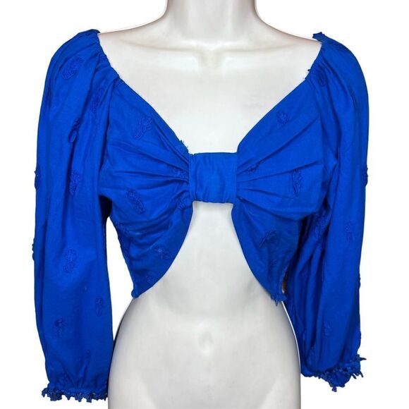 Farm Rio Blue 3D Pineapple Crop Top NWT Size Small - Picture 4 of 12